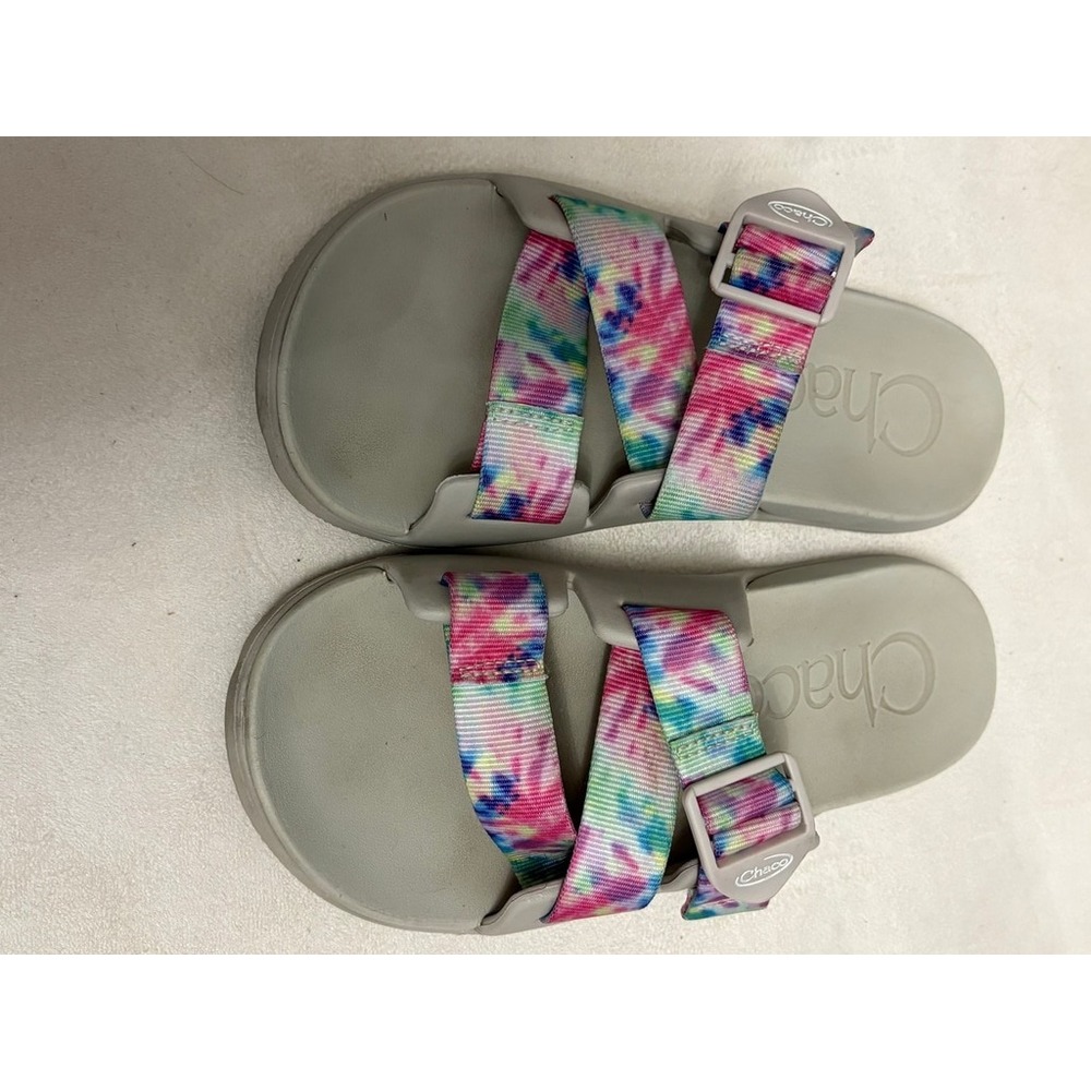Chaco Chillos Slide Sandals Womens 7 Grey Tie Dye Z Straps LUVSEAT Footbed